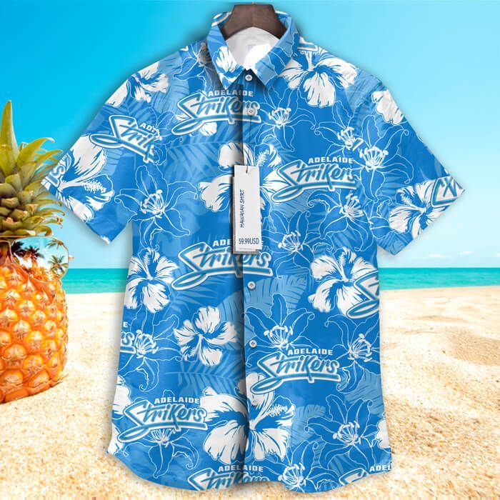 Adelaide Strikers Hawaiian Shirt Tropical Flower Short Sleeve -Zx09979