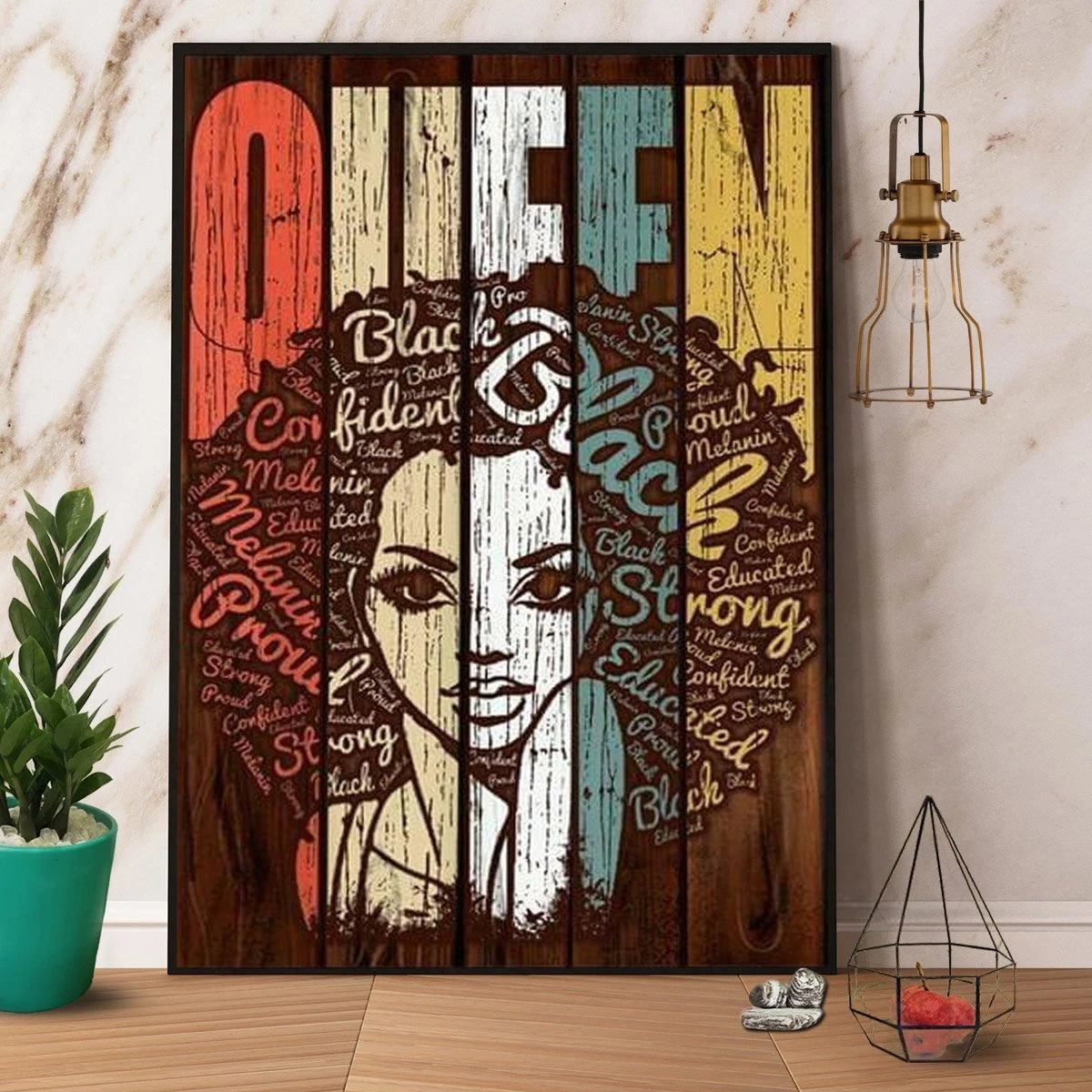 Black Queen Strong Proud Melanin Confident Educated Canvas Prints Poster Wall Art