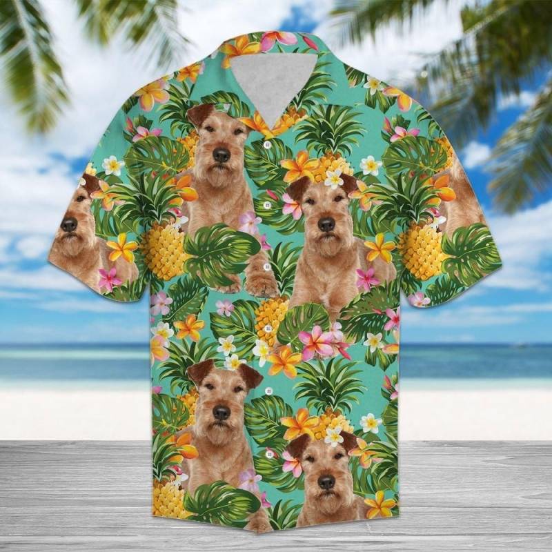 Artsyhomes Tropical Pineapple Irish Terrier Hawaiian Ha30207