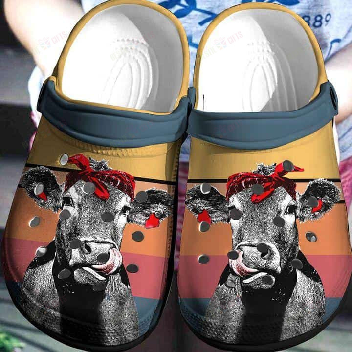 Cow Crocs Classic Clogs Shoes Shoesvibes V3