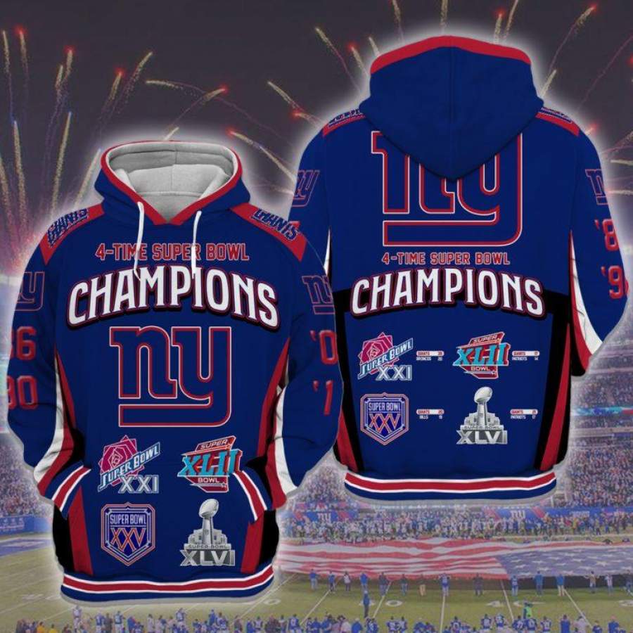 New York Giants Hoodie 3D Style2210 All Over Printed