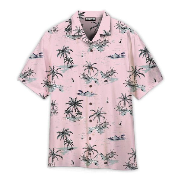 Beautiful Seamless Island On Pink Pattern Hawaii Shirt For Men Women Ha27041