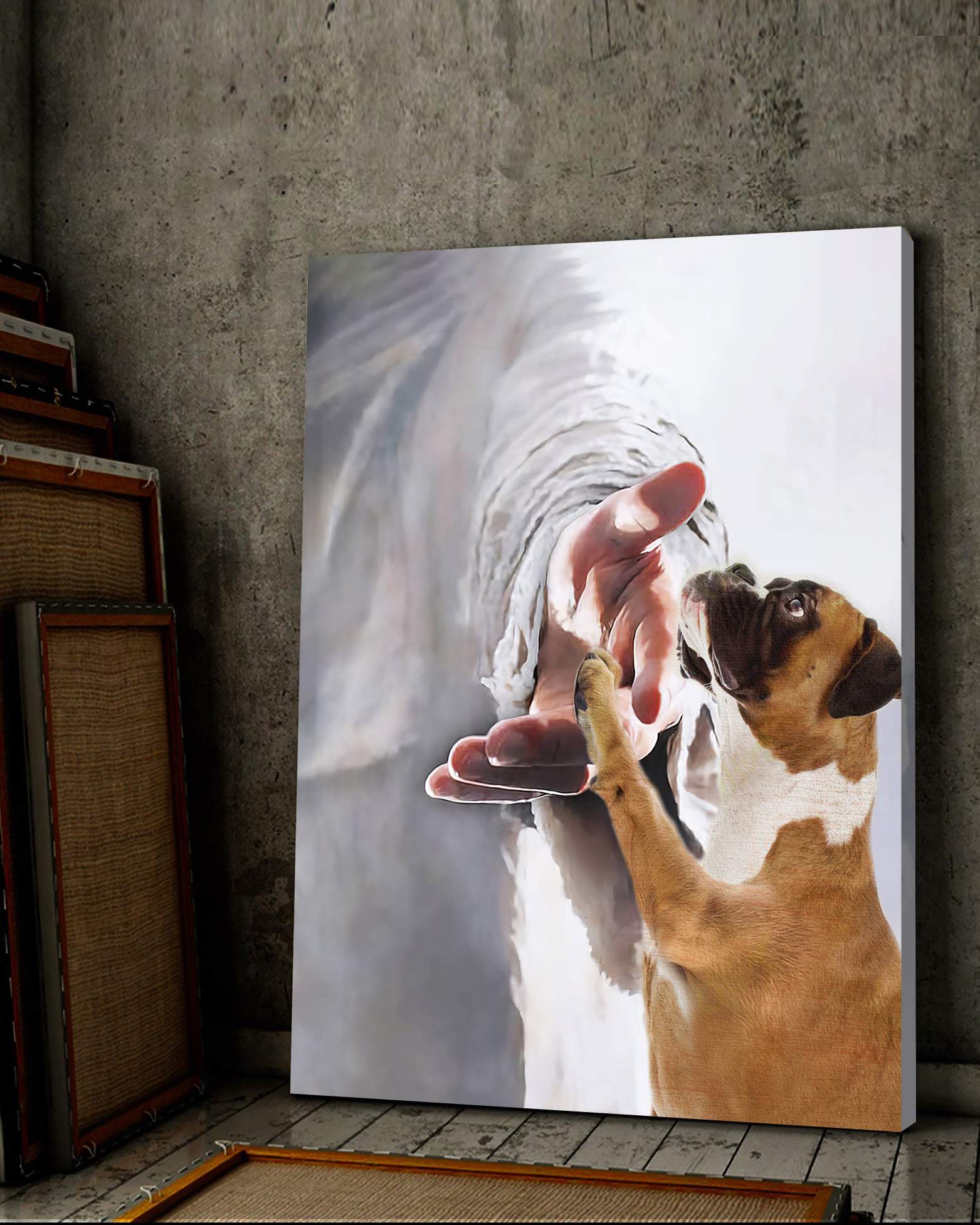 Boxer Lovers Take My Hand Canvas Gift for Friend Birthday Gift Warm Home Decor Wall Art Visual Art