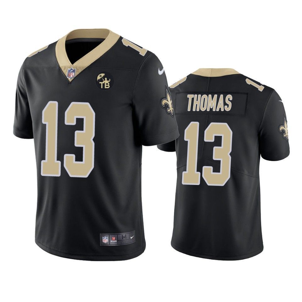 New Orleans Saints Michael Thomas Vapor Limited Black Tom Benson Memorial Patch Mens Jersey