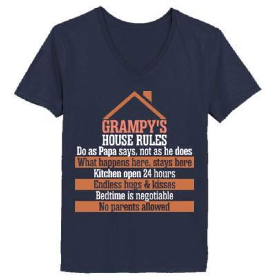 AGR Grampys House Rules – Ladies’ V-Neck T-Shirt