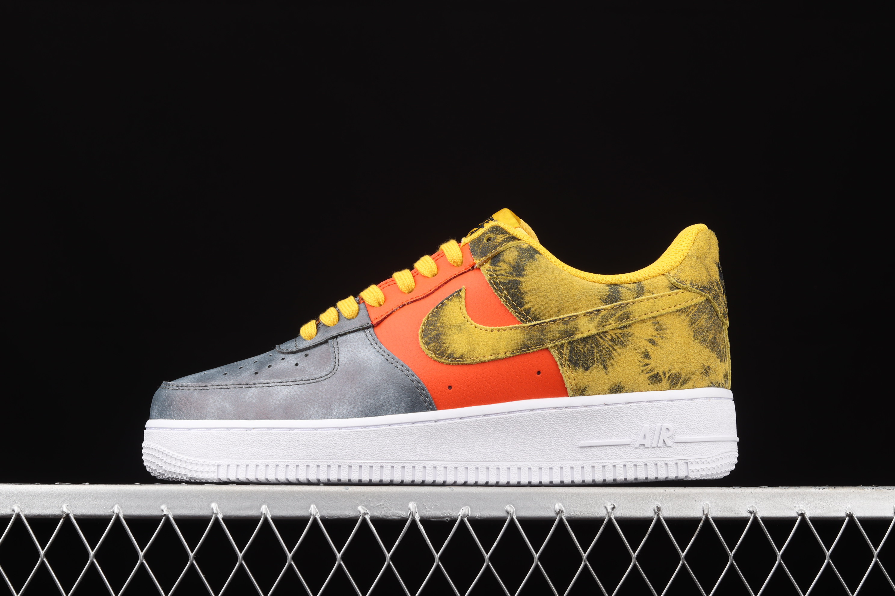 Nike Air Force 1 Low Tie Dye Dark Sulphur Shoes Sneakers SNK684122287