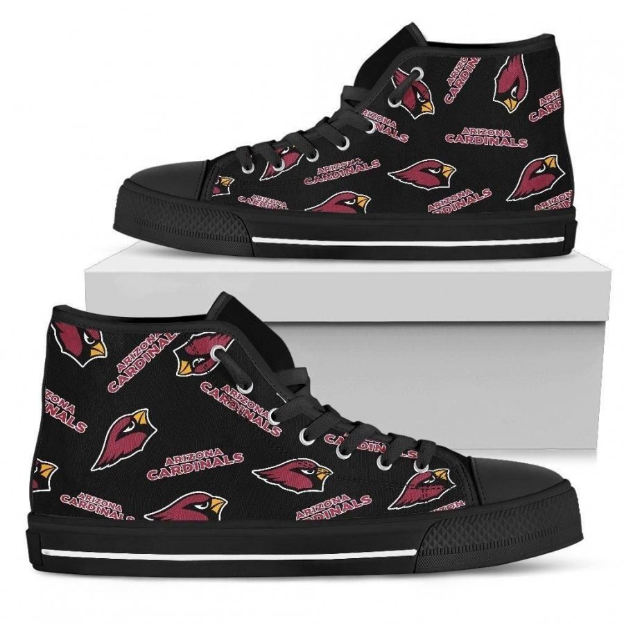 Script Logo Pattern Arizona Cardinals High Top Shoes #211