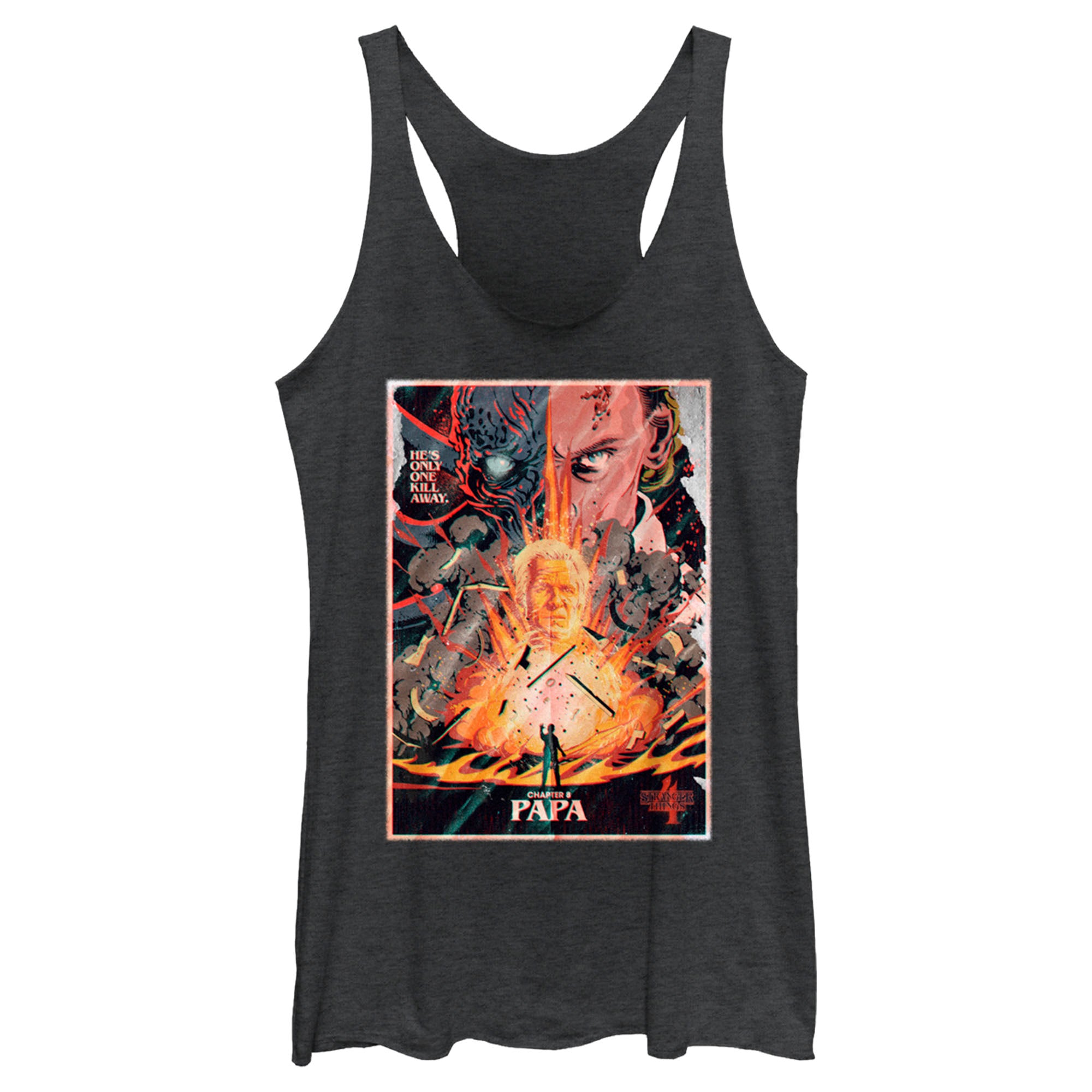 Women’S Stranger Things Retro Papa Poster Racerback Tank Top