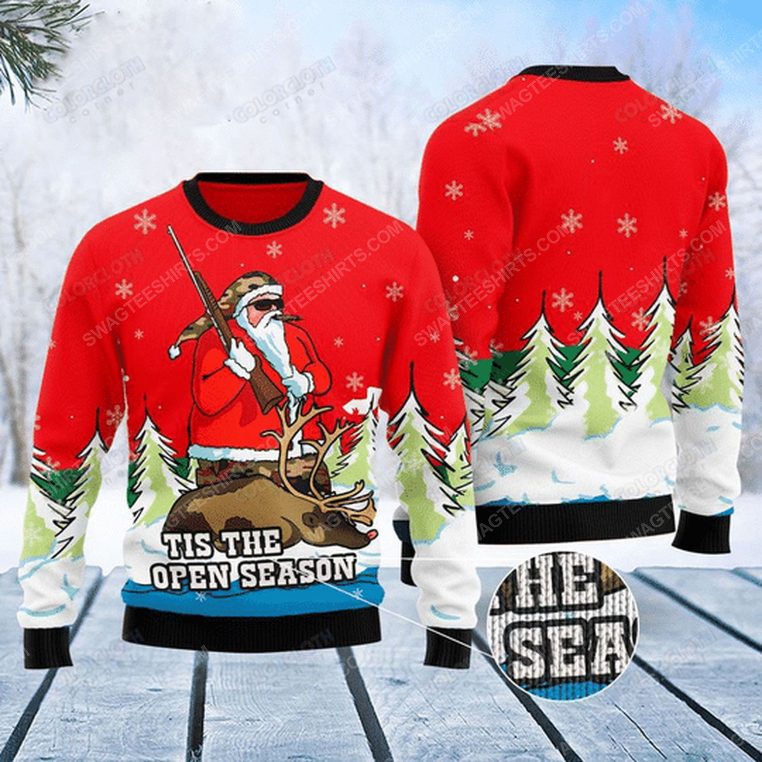 [Special Edition] Santa Hunting Tis The Open Season Ugly Christmas Sweater – Maria