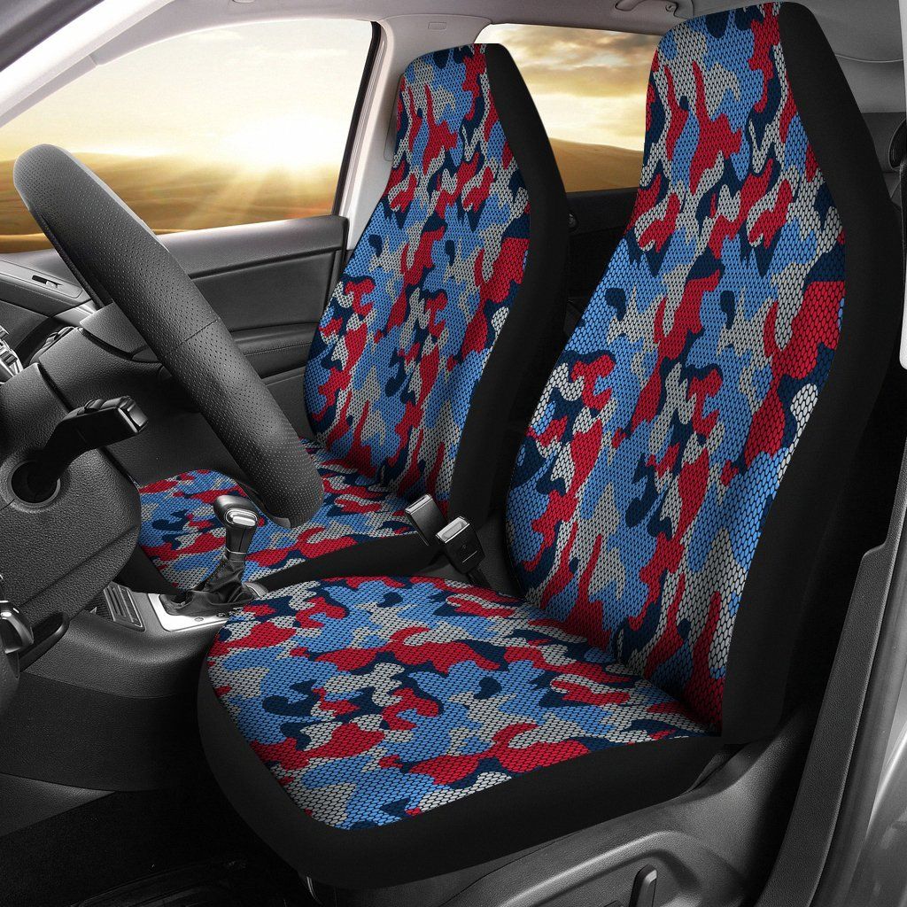 Tennessee Titans Inspired Hex Camo Micro Fiber Car Seat Covers SUV Seat Covers Truck Seat Covers