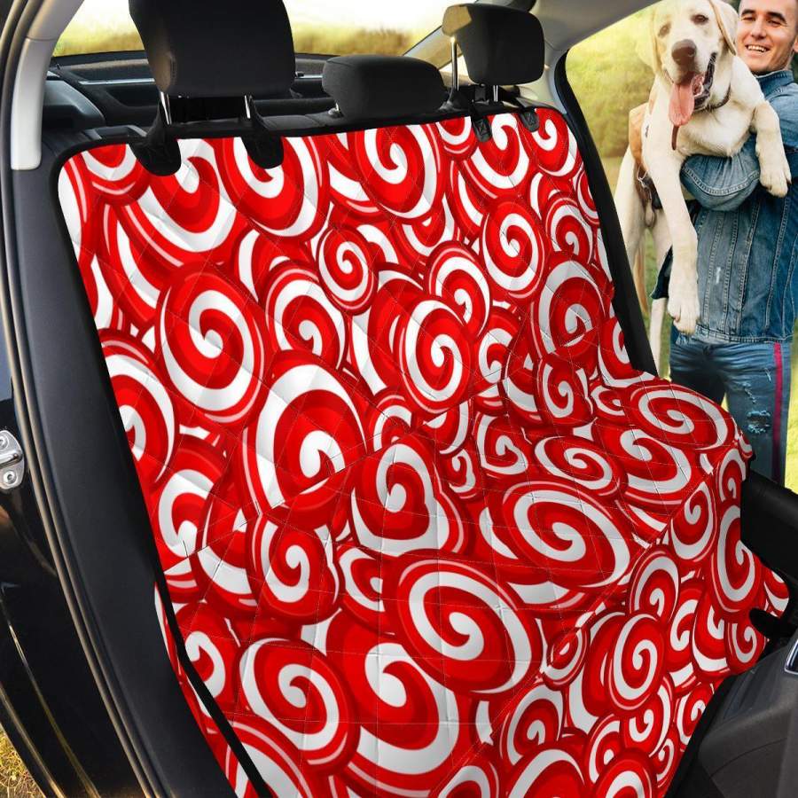 Candy Cane Pattern Print Pet Car Seat Cover