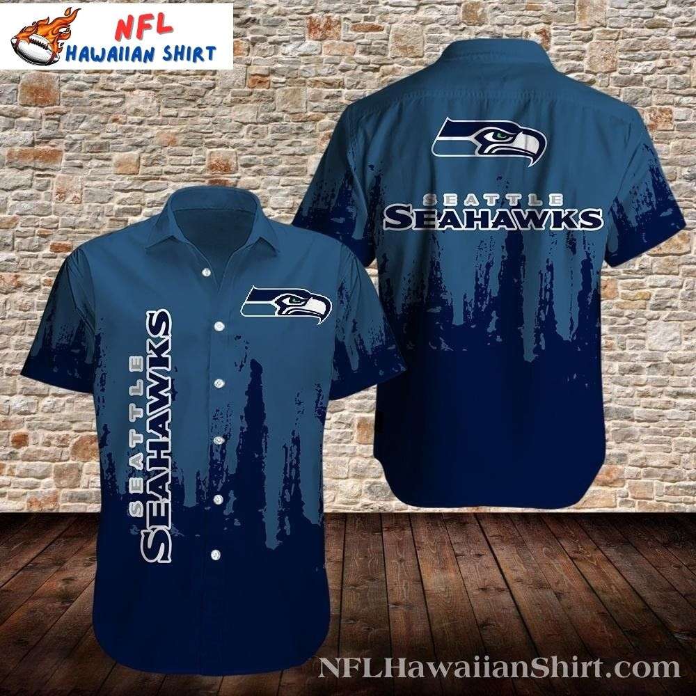 Seattle Seahawks Vintage Grunge Aloha Shirt  Distressed Classic