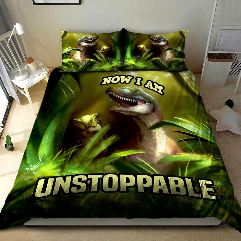 3D Dinosaur Now I Am Unstoppable Cotton Bed Sheets Spread Comforter Duvet Cover Bedding Sets