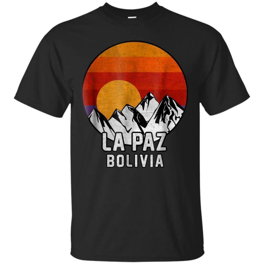 AGR La Paz Bolivia Retro Mountain Sunset Tshirt Jaq T-shirt