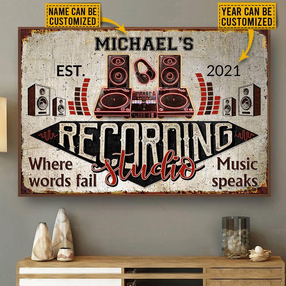 Aeticon Gifts Personalized Dj Board Recording Studio Canvas Mom Dad Gift Home Decor