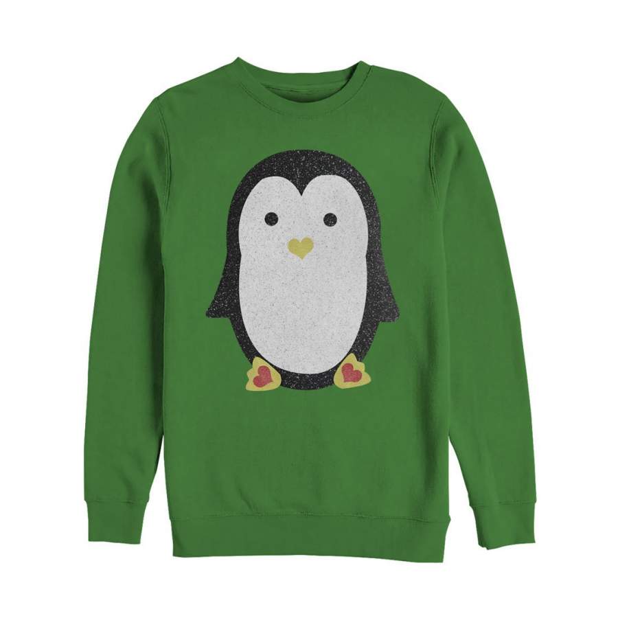 Lost Gods Men’s Penguin Heart Feet  Sweatshirt Kelly Green