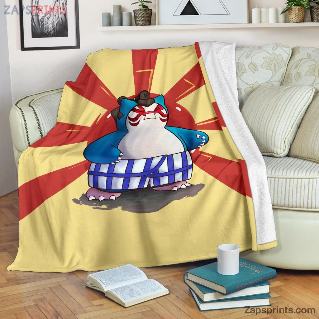 Sumo Snorlax Pokemon Blanket