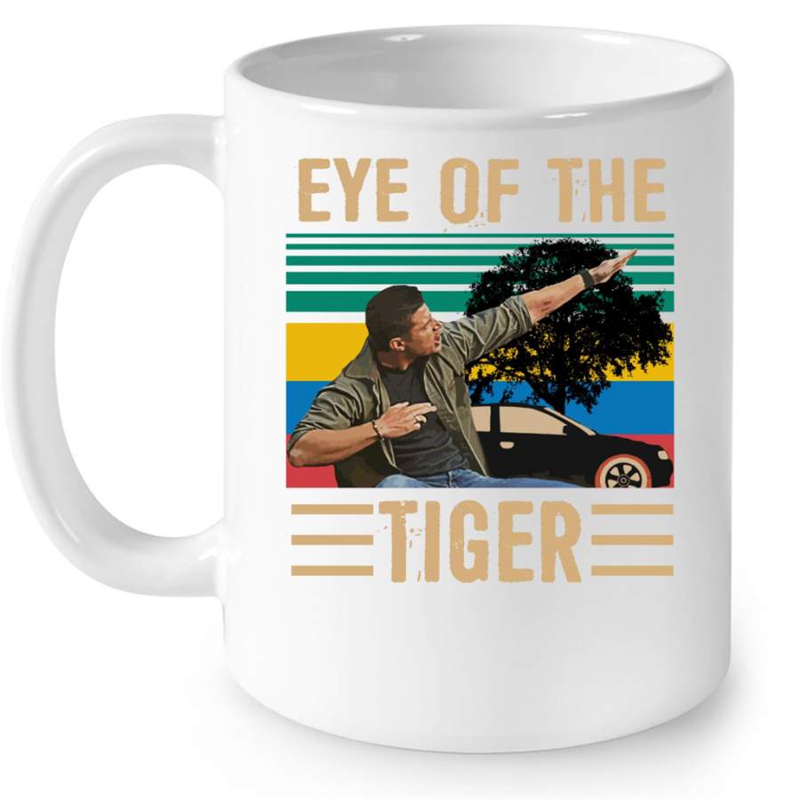 Eye Of The Tiger, Classic VIntage – Full-Wrap Coffee White Mug