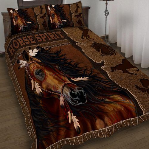 628DDTANM-Horse Spirit Quilt Bed Set – Quilt – Sherpa BLANKET