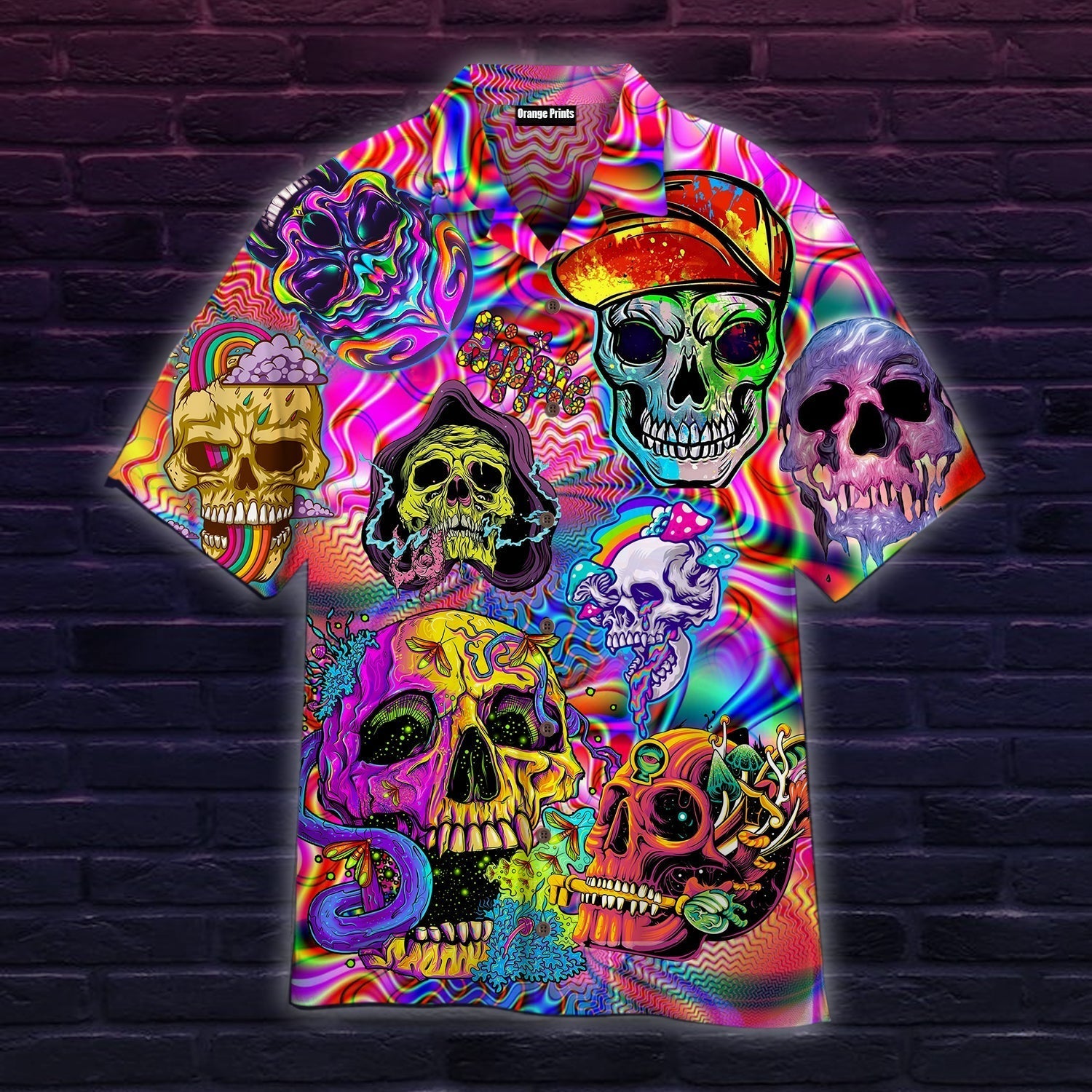 Skull Hippie Colorful Aloha Hawaii Shirts For Men And Women Ha73193