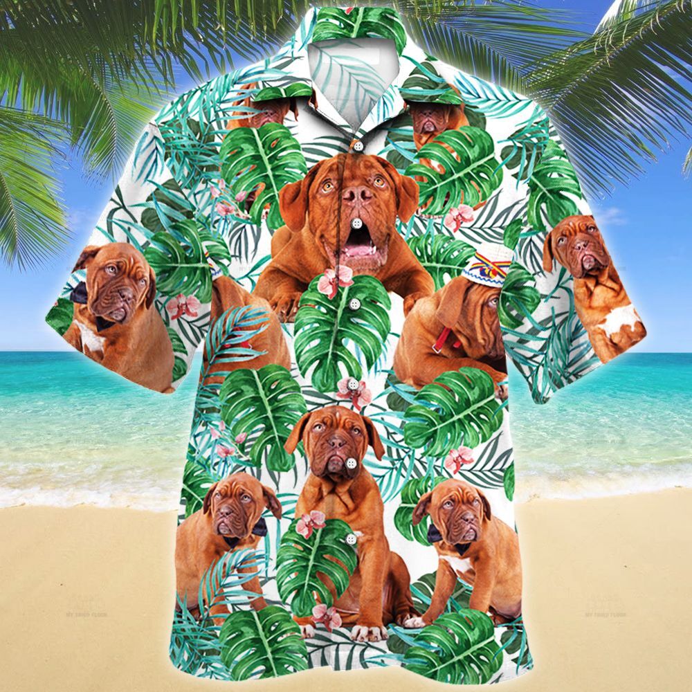 Dogue De Bordeaux Dog Tropical Plant Hawaiian Shirt Ha72750