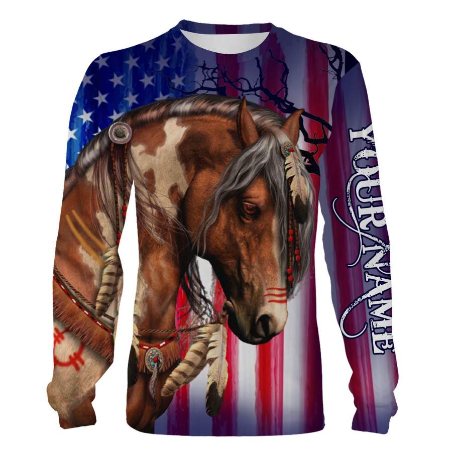 Love Horse Shirts American Flag Custom All over print Shirts – personalized gifts for Horse girl, men, women and kids – IPH2493