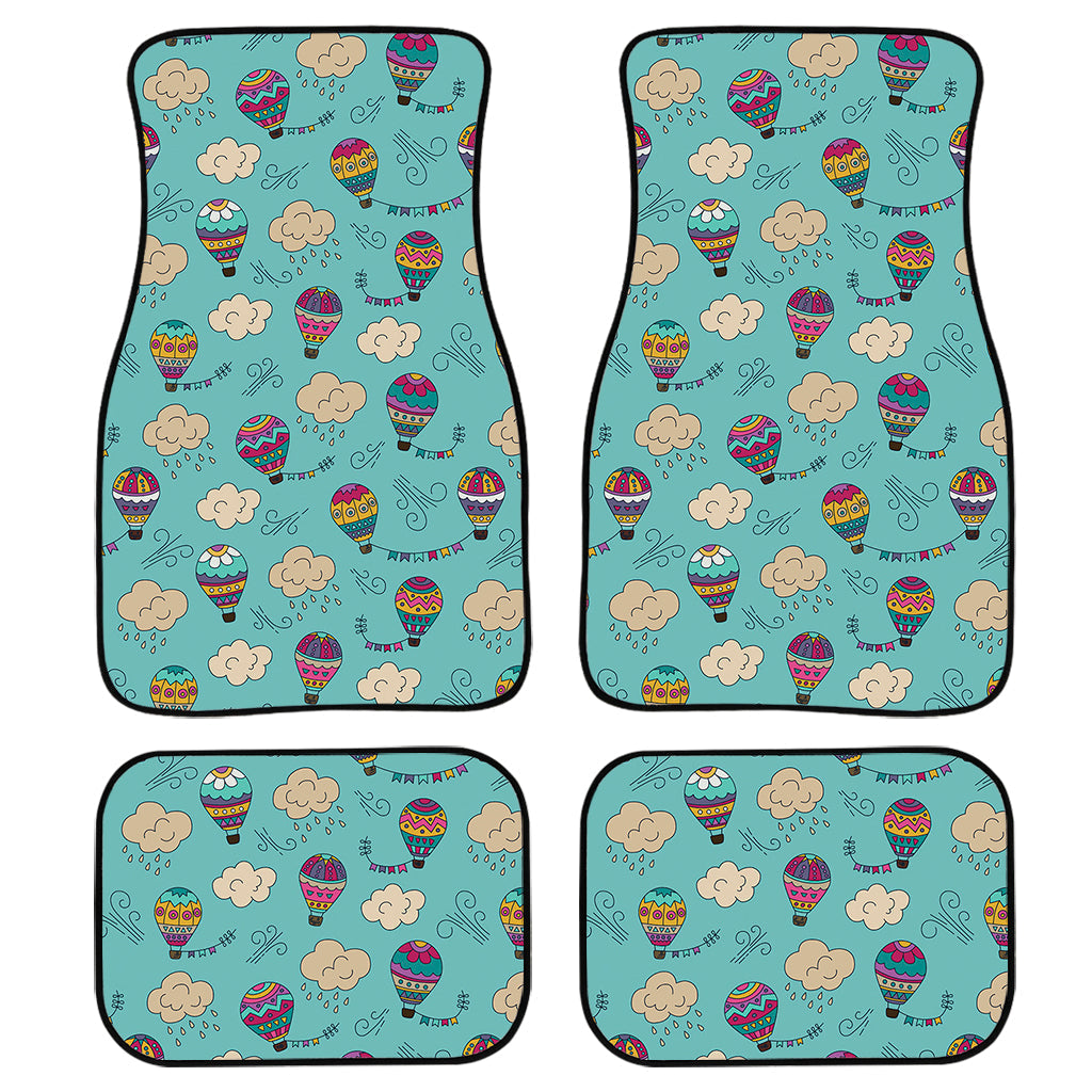 Cartoon Air Balloon Pattern Print Front And Back Car Floor Mats, Front Car Mat