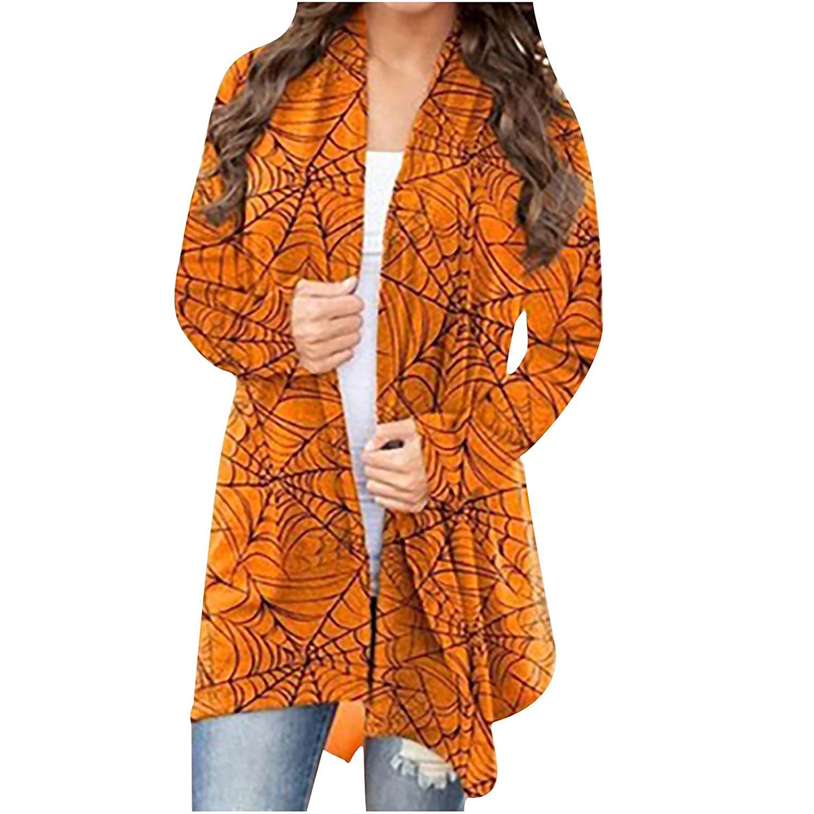 2022 Ladies Hot Cardigan Women High Quality Sweater Popular Halloween Cat Printed Casual Coat Plus Size Top Clothes Ropa Mujer alx