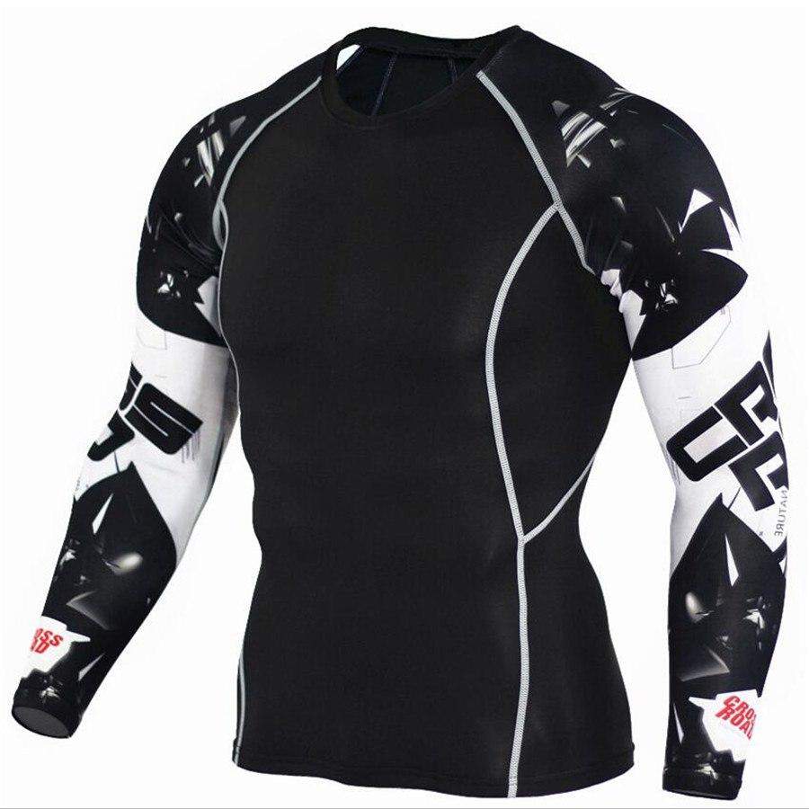 2017 Mens MMA Fitness T Shirts Fashion 3D Teen Wolf Long Sleeve Compression Shirt Bodybuilding Crossfit Brand Clothing Fitness