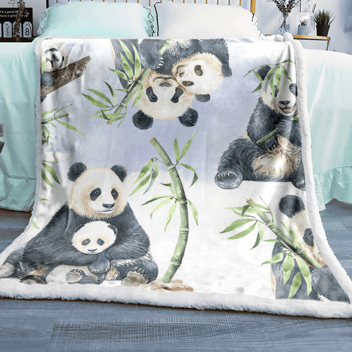 Cute Pandas Ta9 Sherpa Blanket Justbeperfect Shop 