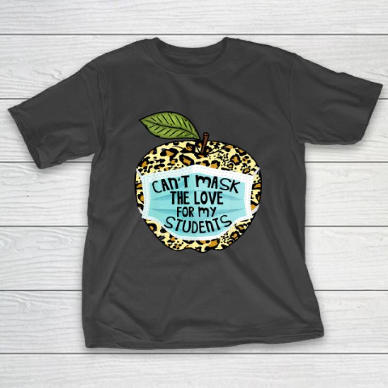 Can't Mask My Love Of Teaching Leopard Plaid Teacher Gift T-Shirt