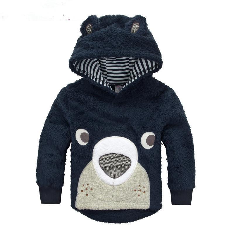 Winter Baby Boy Clothes Cartoon Bear Thicken Children Hoodies Coral Fleece Kids Sweaters Jackets