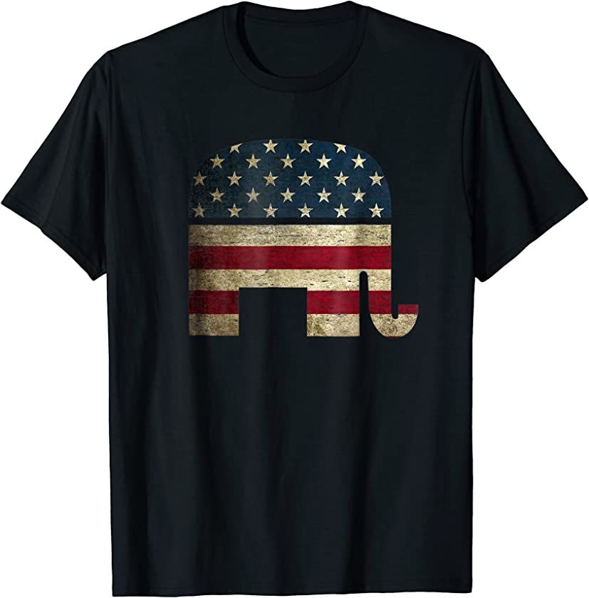 Patriotic Elephant Shirt American Flag USA Republican Party