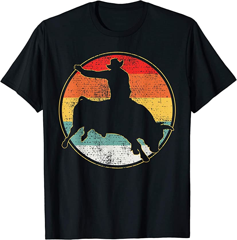 Bull Riding T-Shirt Cowboy Tshirt Western Tee Gift Vintage T-Shirt