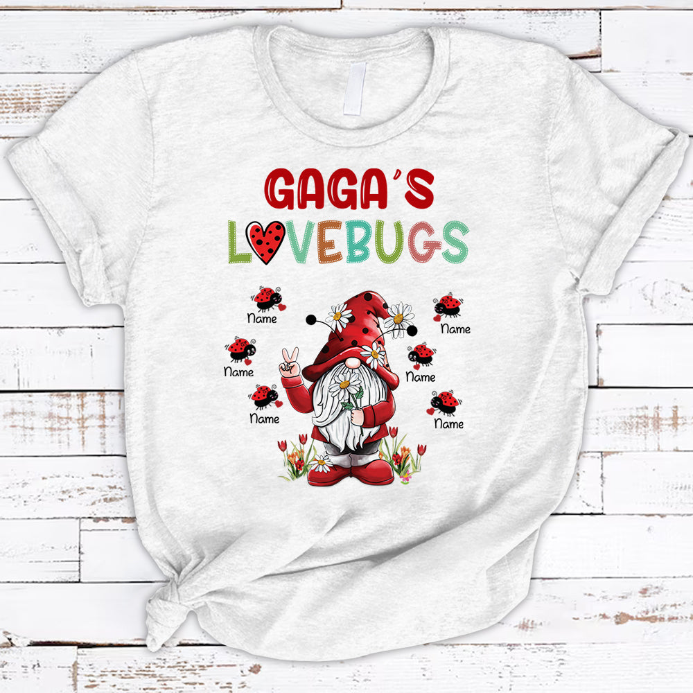 Personalized Gaga’S Love Bugs Shirts For Gaga Customize Nickname And Grandkid’S Name