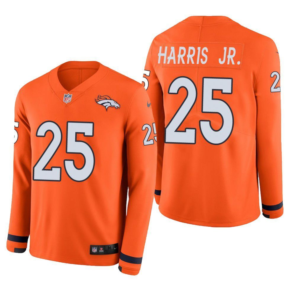 Denver Broncos Chris Harris Jr. Therma Long Sleeve Mens Jersey Orange