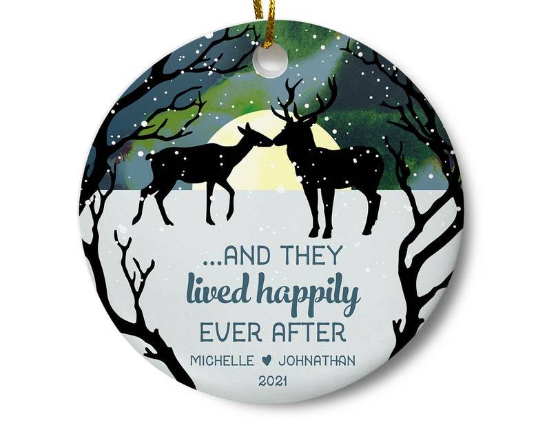 First Christmas Married 2021 Ornament, Newlywed Ornament, Wedding Ornament, First Christmas Together Ornament, Couples Wedding Gift