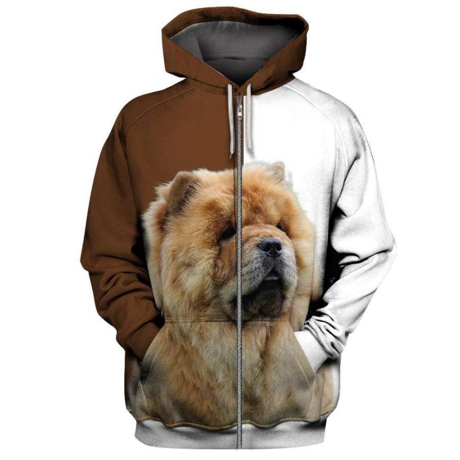 CHOW CHOW 3D Full Printing Zip Hoodie