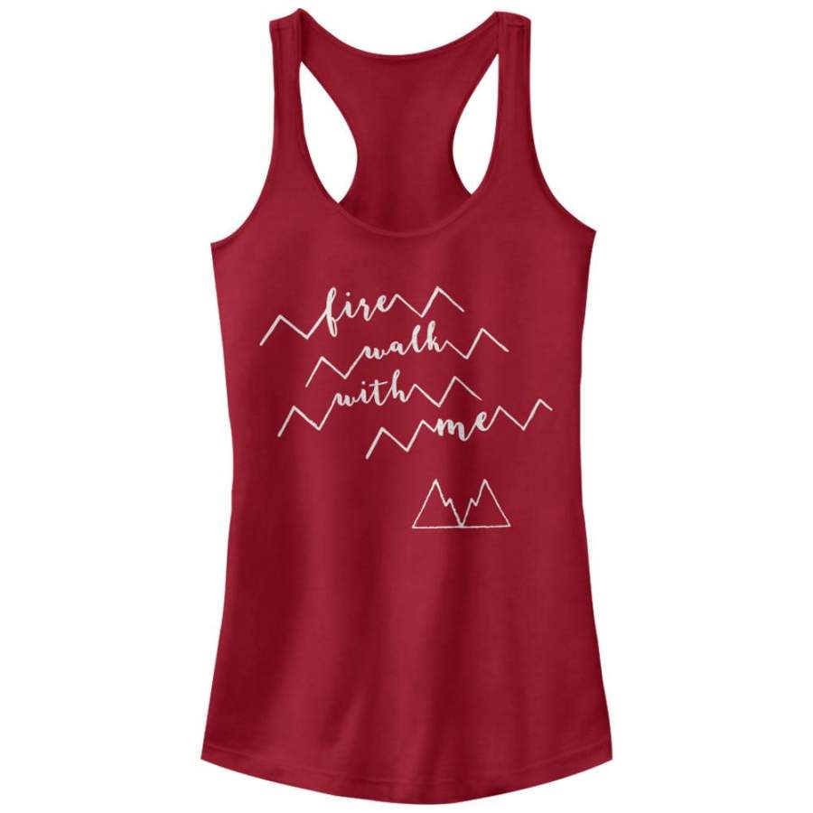 Twin Peaks Junior’s Fire Walk With Me Mountain  Racerback Tank Scarlet