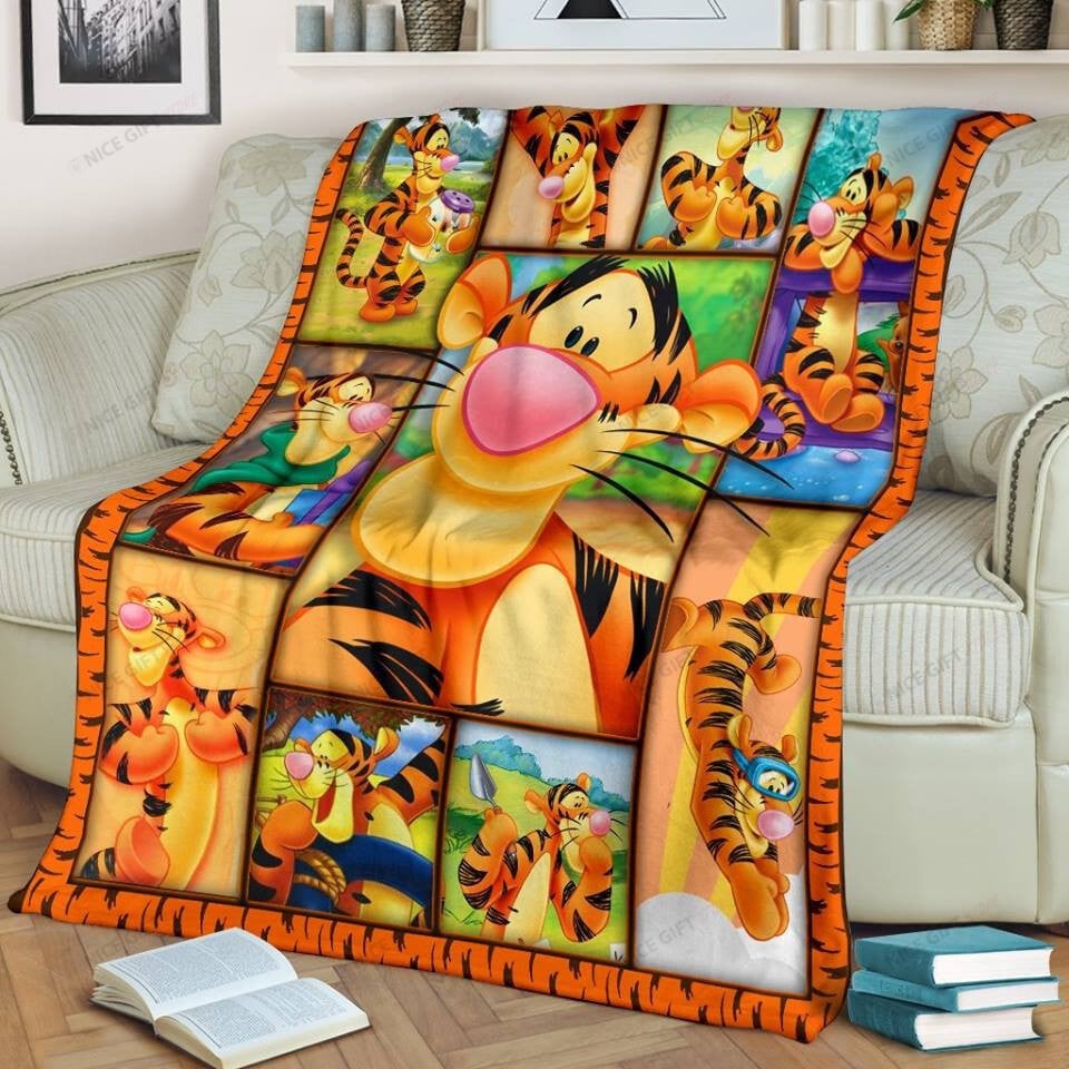 Winnie The Pooh Tigger Fleece Blanket Blk-H7Z8