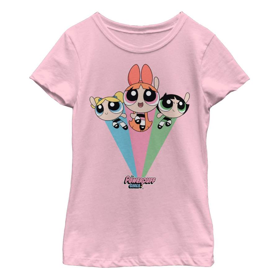 The Powerpuff Girls Girl’s Rainbow Flight T-Shirt