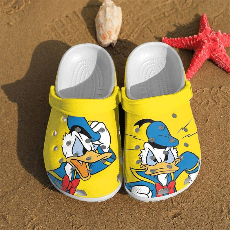 Angry Donald Duck Crocs Crocband Clogs, Comfy Footwear, Shoes