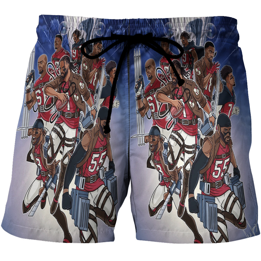 Arizona Cardinals Anm Attack On Titans 3D All Over Print Summer Beach Hawaiian Short