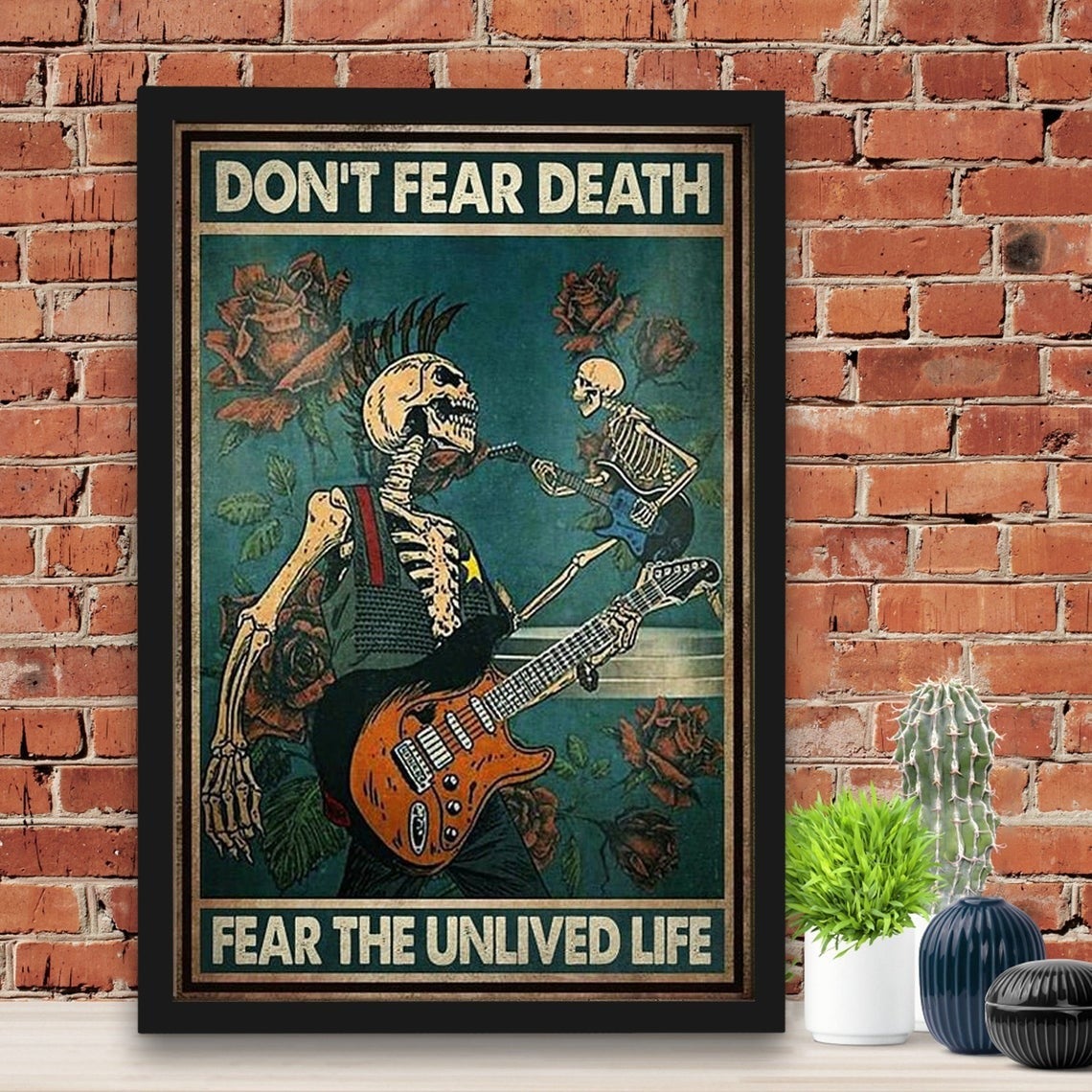 Skeleton Music Don’T Fear Death Canvas And Poster, Canvas Wall Art, My Poster Wall, Happy Halloween, Halloween Decoration 1