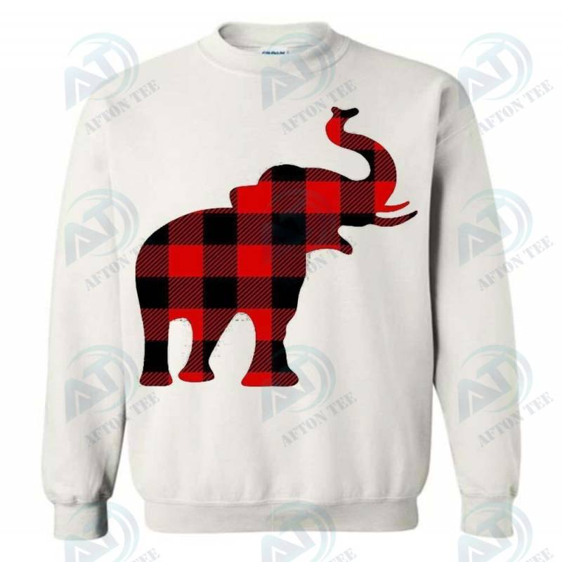 Plaid elephant Sweatshirt Christmas Costume Adult And Youth Size