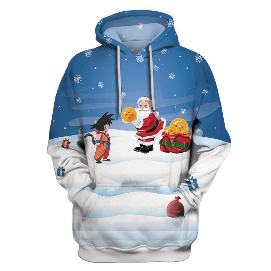Dragon Ball Songoku On Christmas Custom T-shirt – Hoodies Apparel