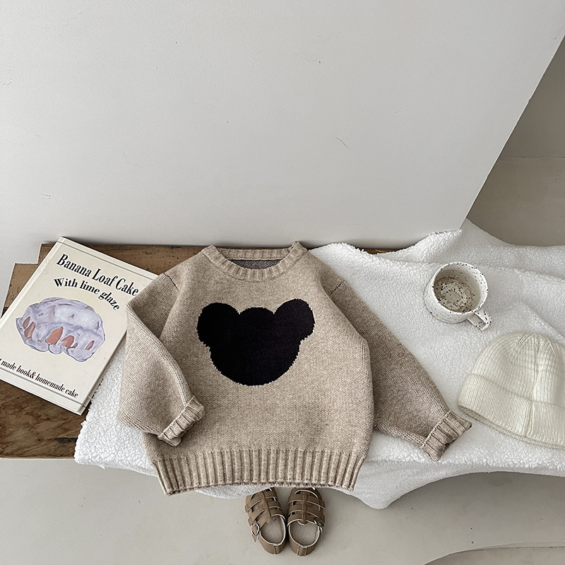 0-3y Boy Fashion Cute Sweater Newborn Baby Girl Cartoon Bear Knitted Tops Kids Autumn Winter Pullover Sweaters Toddler Clothes alx