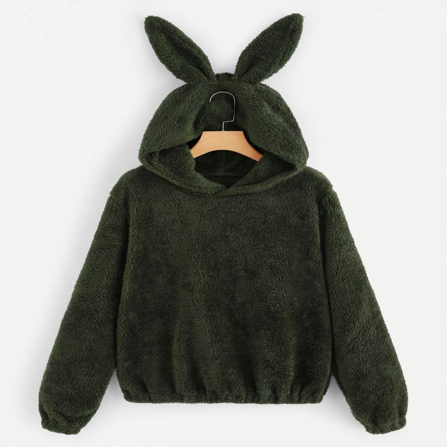 Plus Rabbit Teddy Hoodie