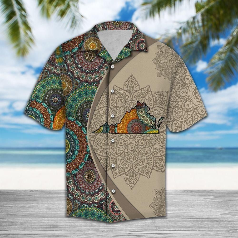 Virginia Mandala Aloha Hawaiian Shirt Colorful Short Sleeve Summer Beach Casual Shirt For Men And Women