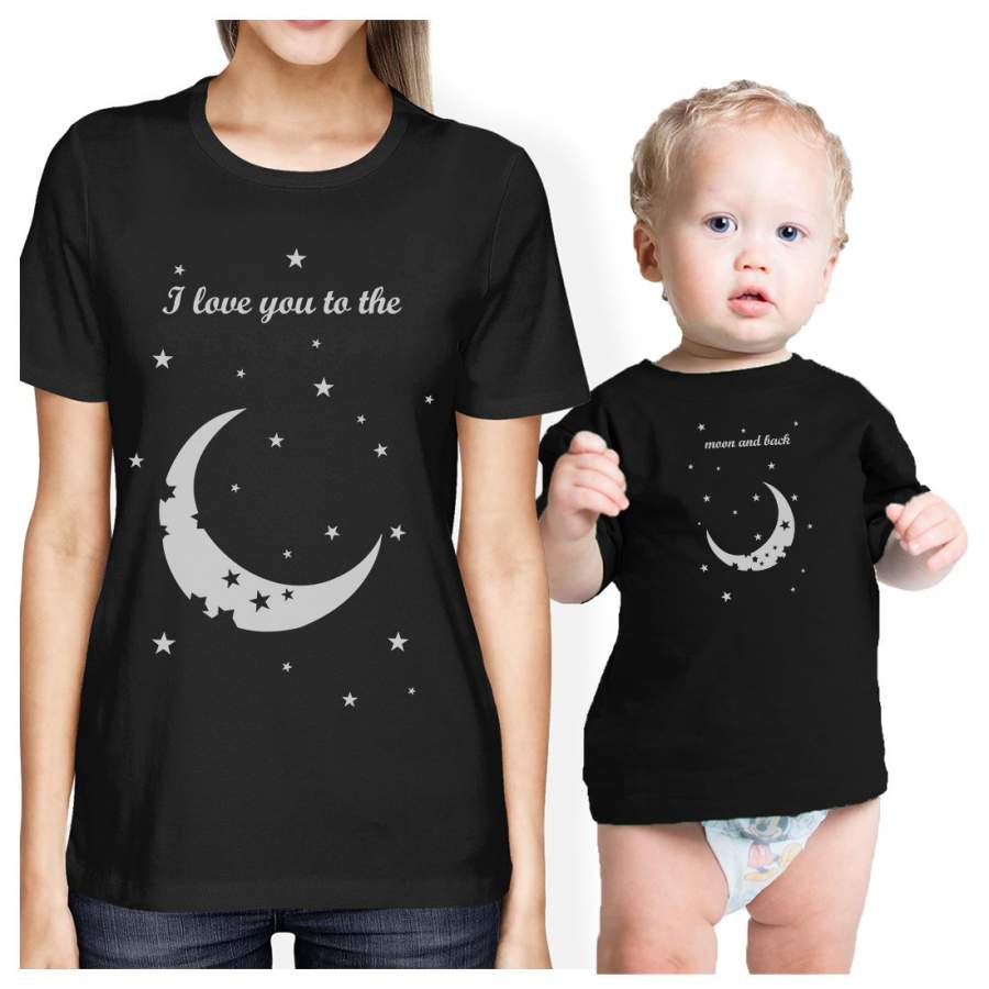 Moon And Back Mom and Baby Matching Gift Shirts Cute Mothers Day